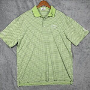 Mens XL Golf Polo Shirt Netjets McIlhenny Dry Goods Short Sleeve‎ Green Purple